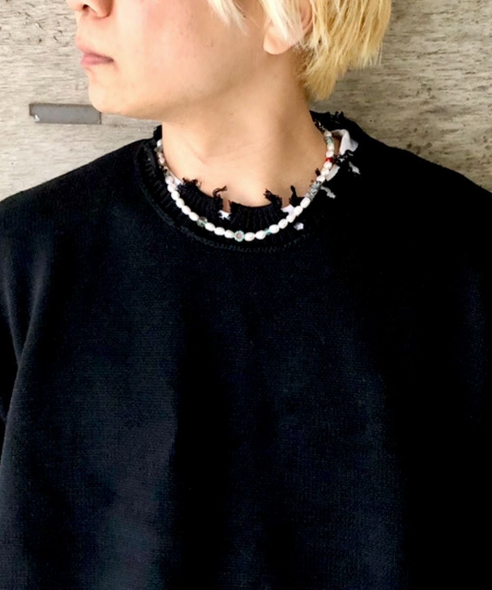 opening act リアルランダムパール＆ブラスチェーン1連ネックレス MADE IN JAPAN】リアルランダムパール＆ブラスチェーン1連ネックレス