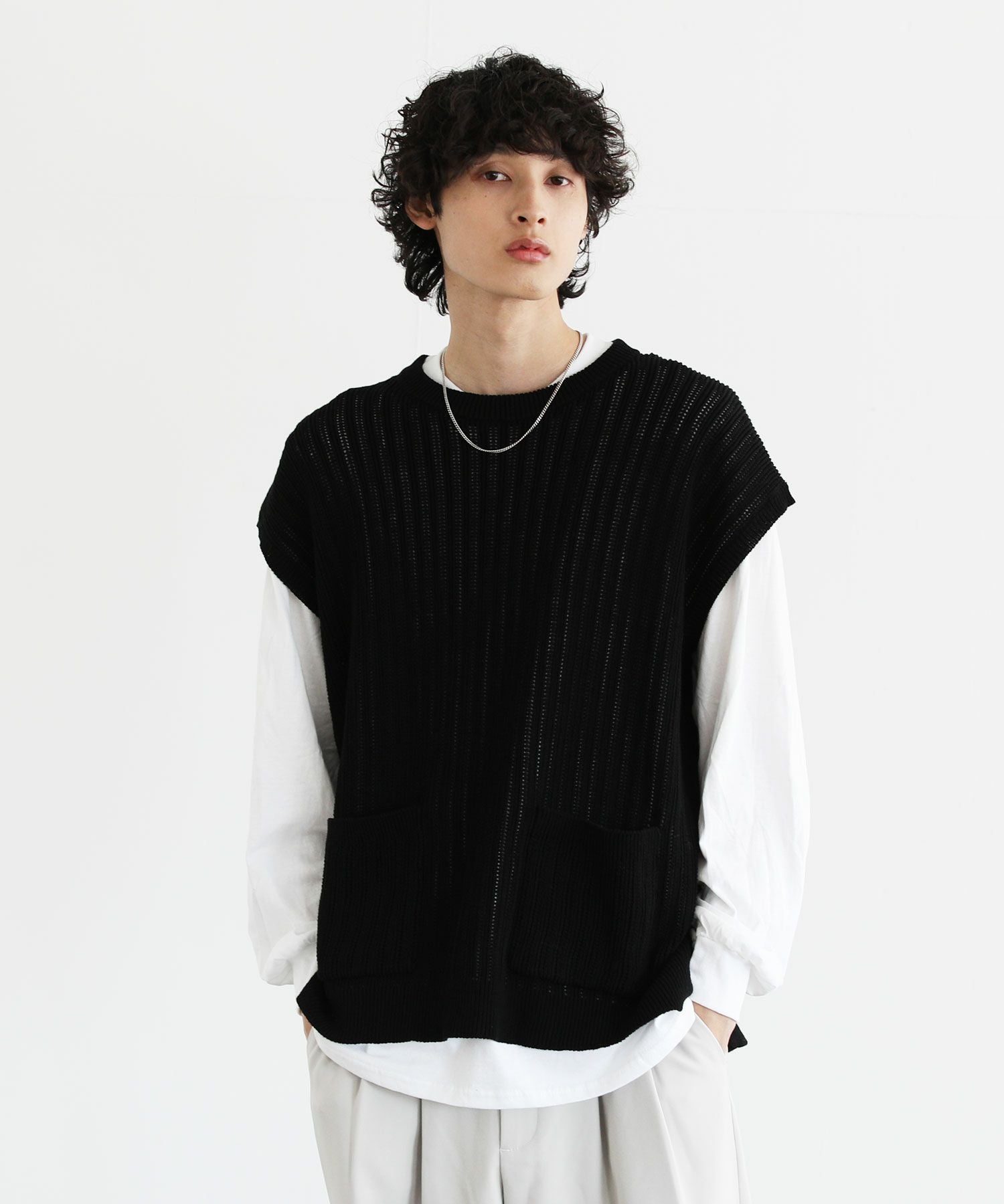 VICTIM × OPENING ACT ダメージニット VICTIM]KNIT VEST | OPENING ACT