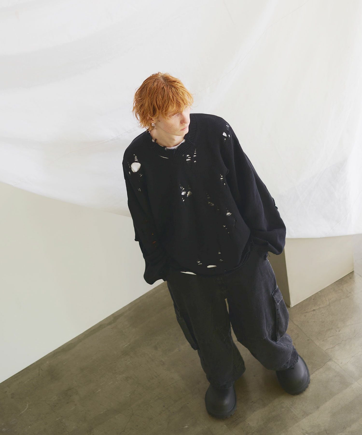 ESCP VINTAGE ] HARD DAMEGE BIG KNIT | OPENING ACT