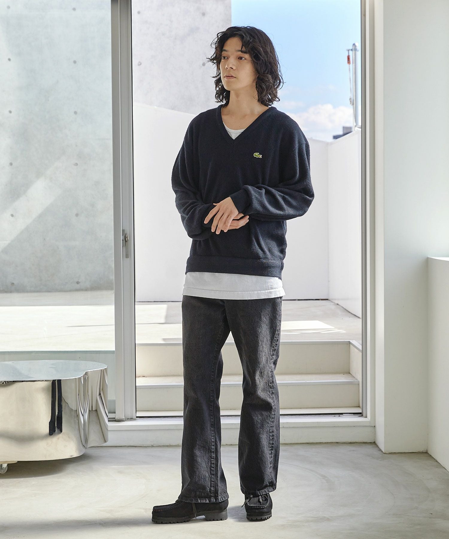 【OPENING ACT Vibramソールヌバックリアルレザーモカシンシューズ Vibram × OPENING ACT] Vibramソールヌバックリアルレザーモカシン