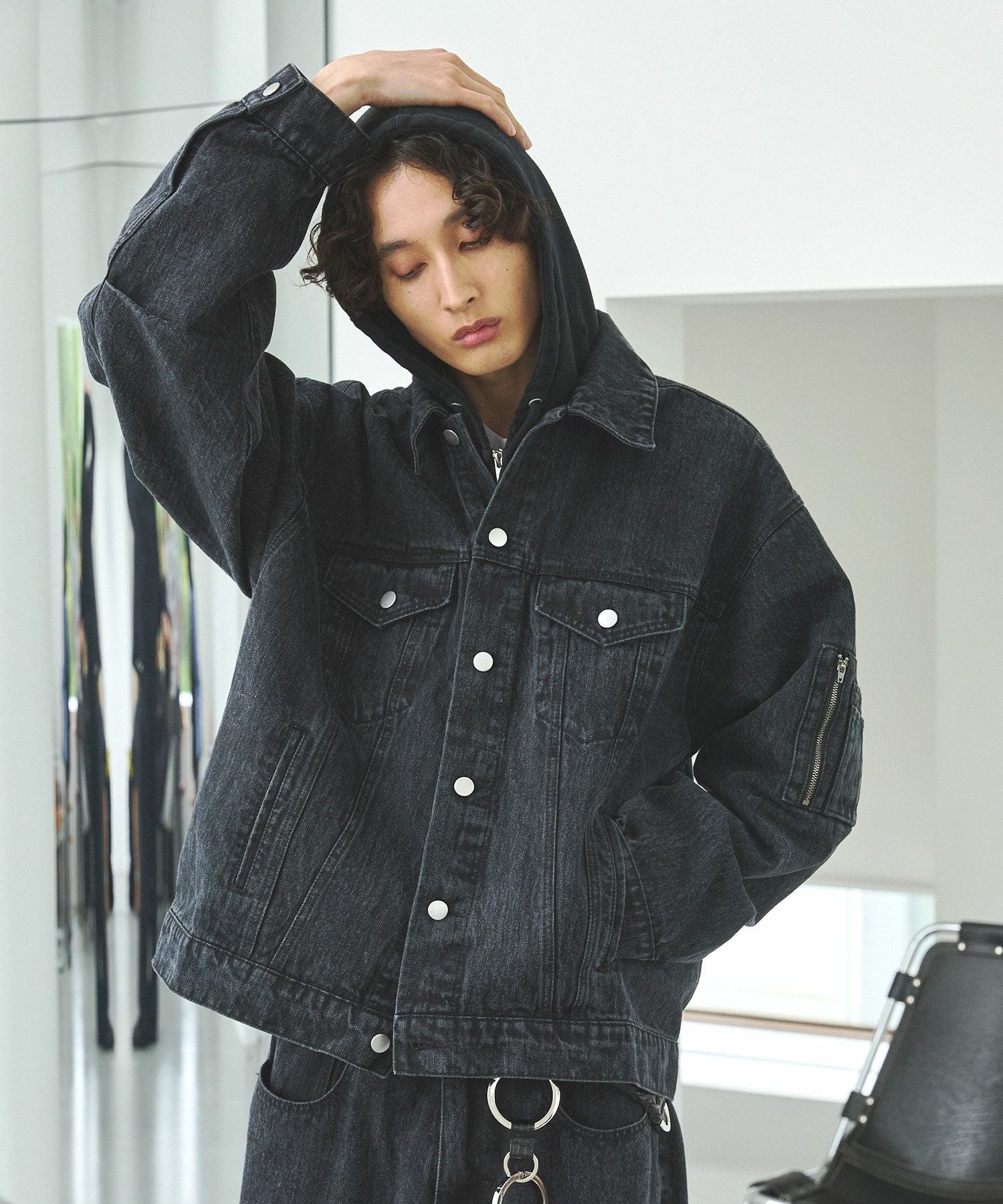 (タグ付き未使用) 22 OCTOBRE ブラック 黒 ジャケット 大きいサイズ 48 22 Octobre（ヴァンドゥーオクトーブル） 美品/22オクトーブル 上品な