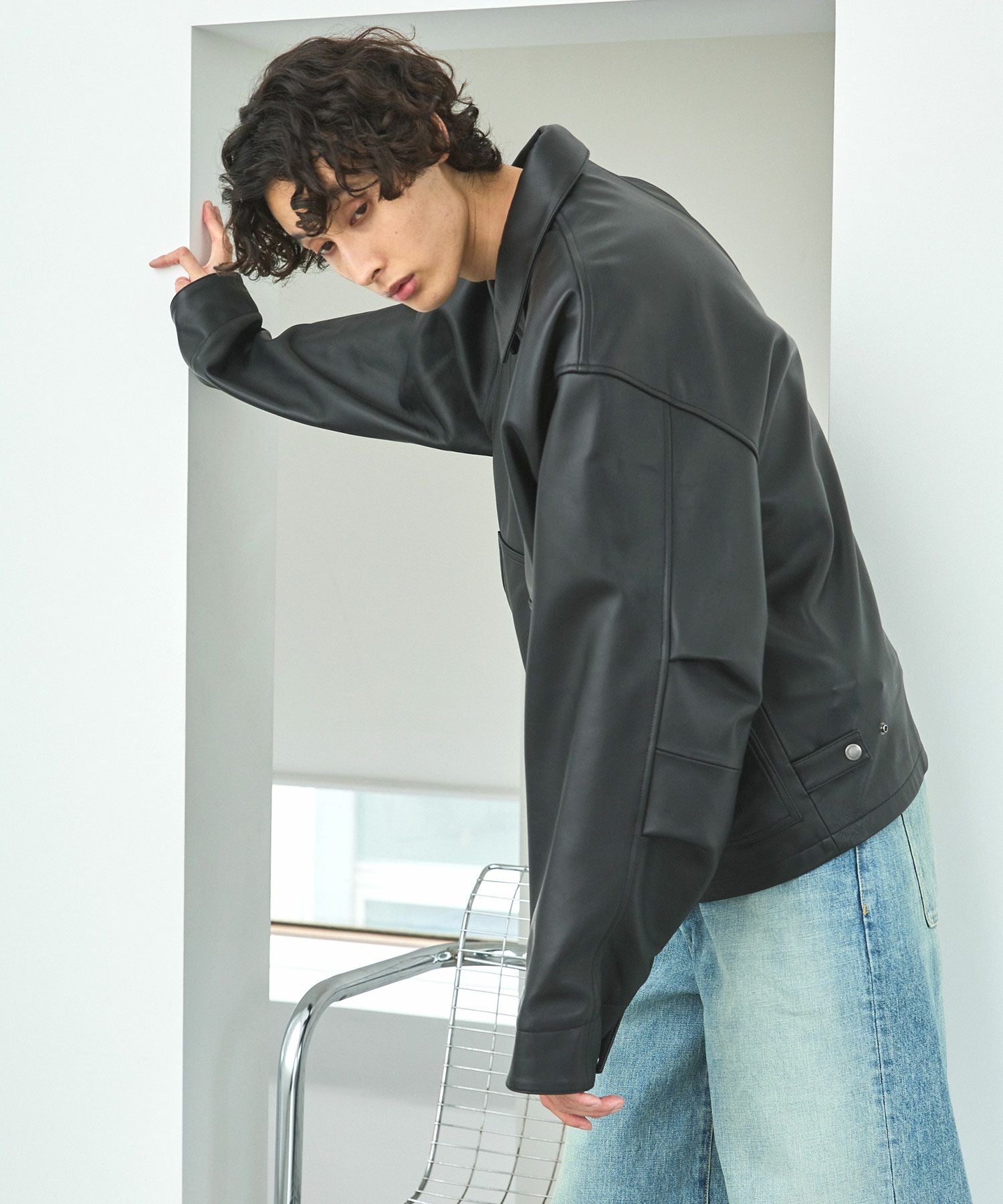 OPENING ACT] リアルシープレザーショートワークブルゾン 〓予約販売