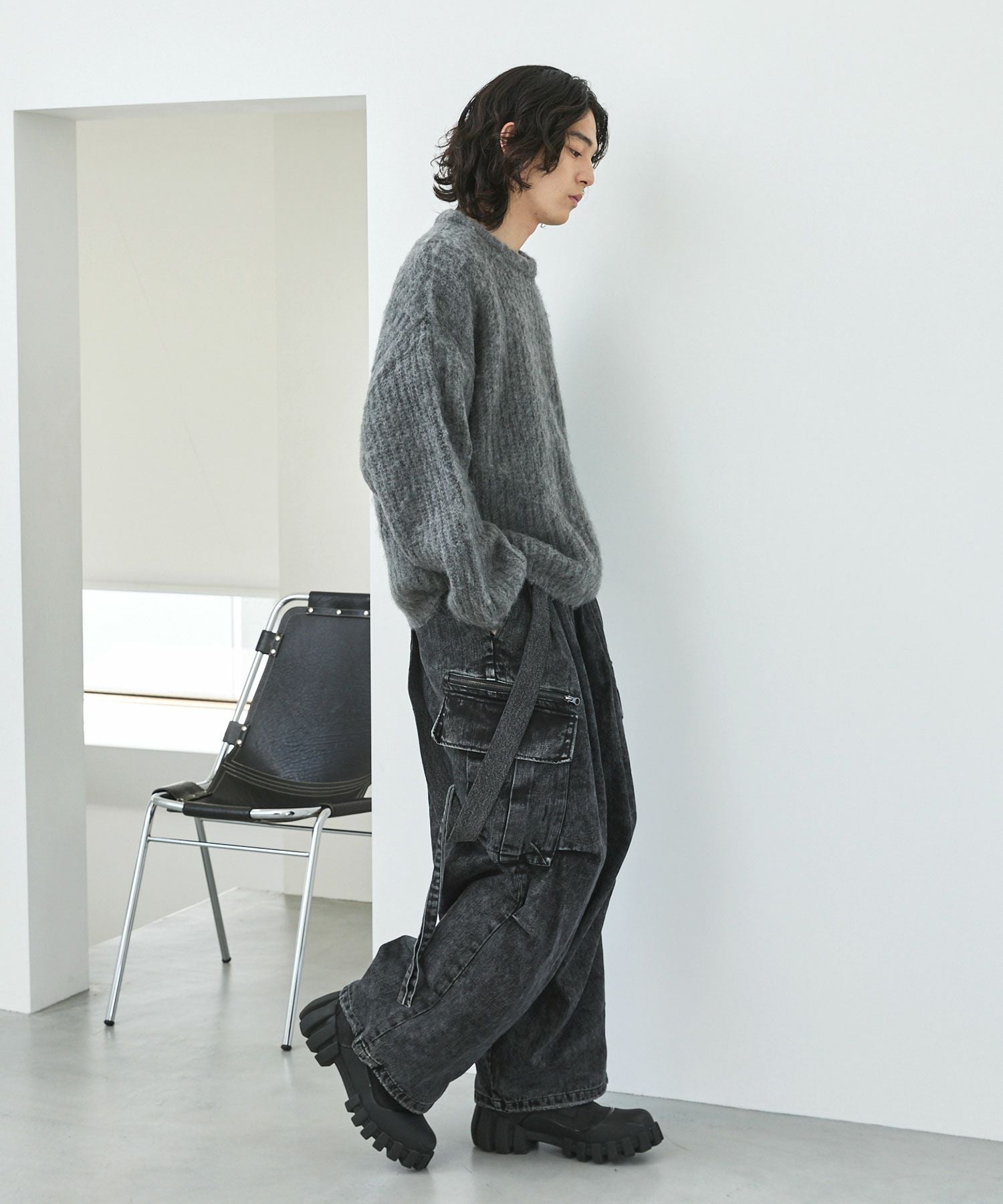 OPENING ACT] モヘアミックスショートレングスクルーネックニット