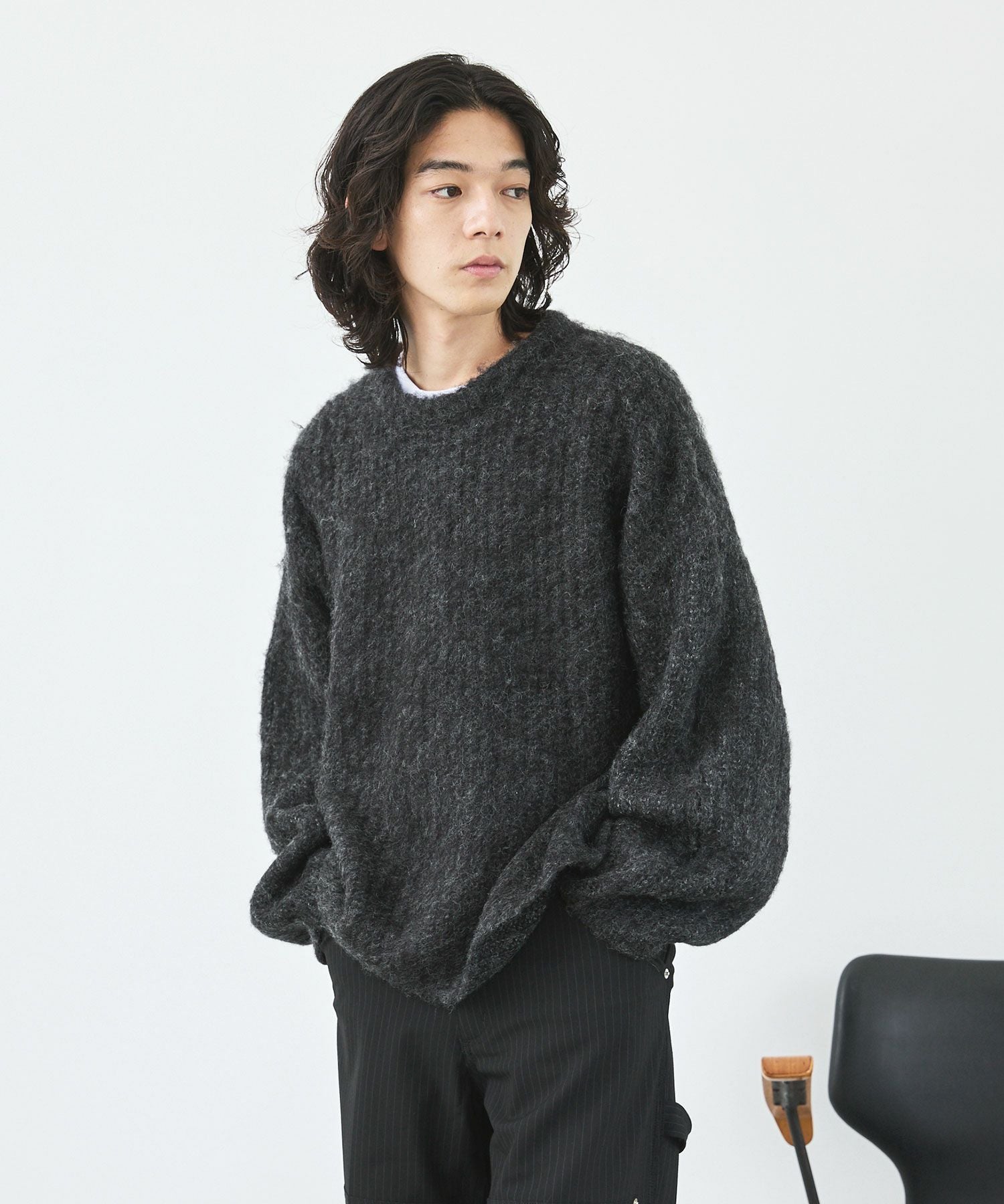 OPENING ACT] モヘアミックスショートレングスクルーネックニット