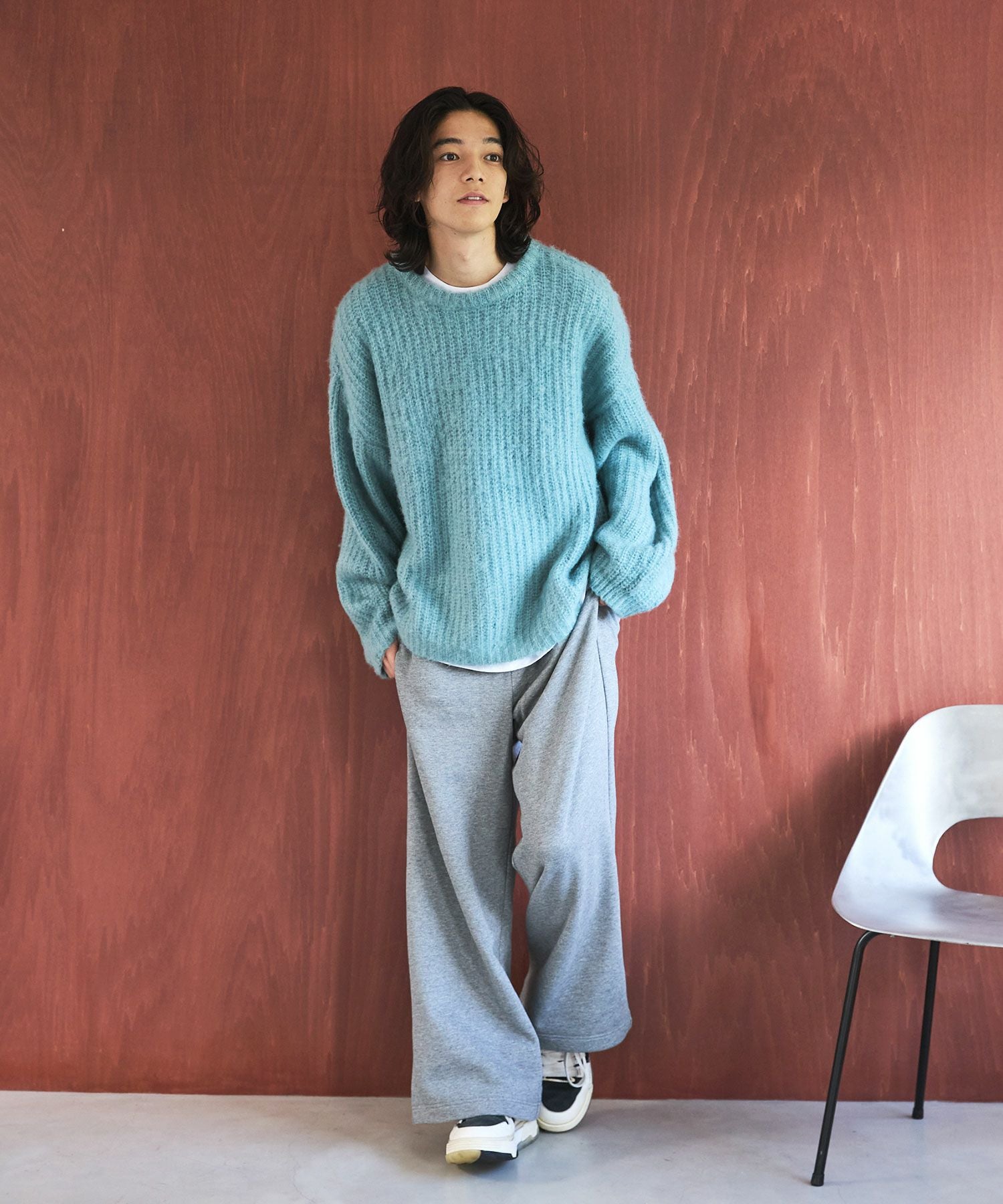 新品未使用品✴︎【MAX&Co. 】モヘアロゴニット OPENING ACT] モヘアミックスショートレングスクルーネックニット