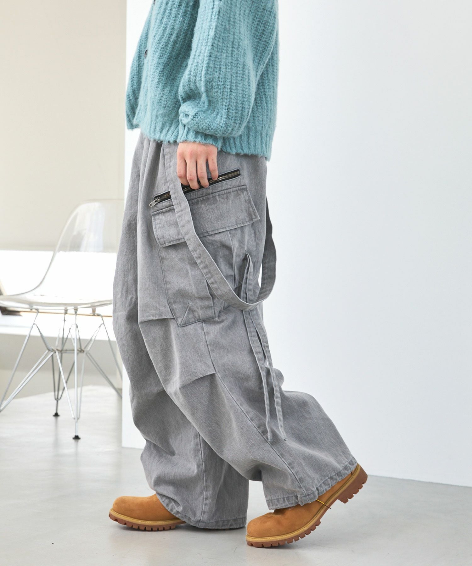 【超激レア】 ARMY OF ONE サスペンダー付きカーゴパンツ グレー SERACE カーゴパンツ メンズ レディース : ZOZOTOWN Yahoo!店 - 通販