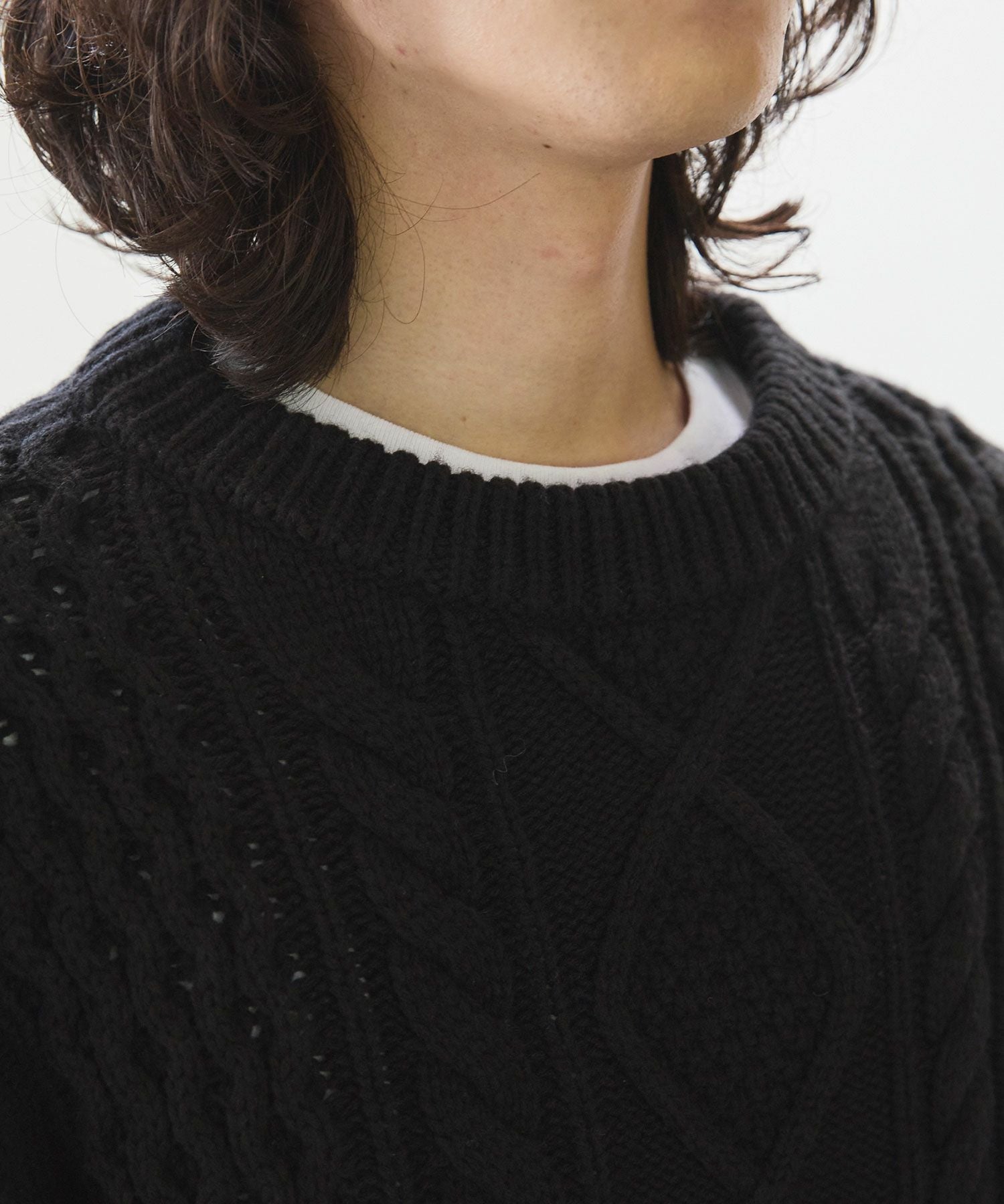 VICTIM × OPENING ACT] Exclusive-DAMEGE CABLE KNIT | OPENING ACT