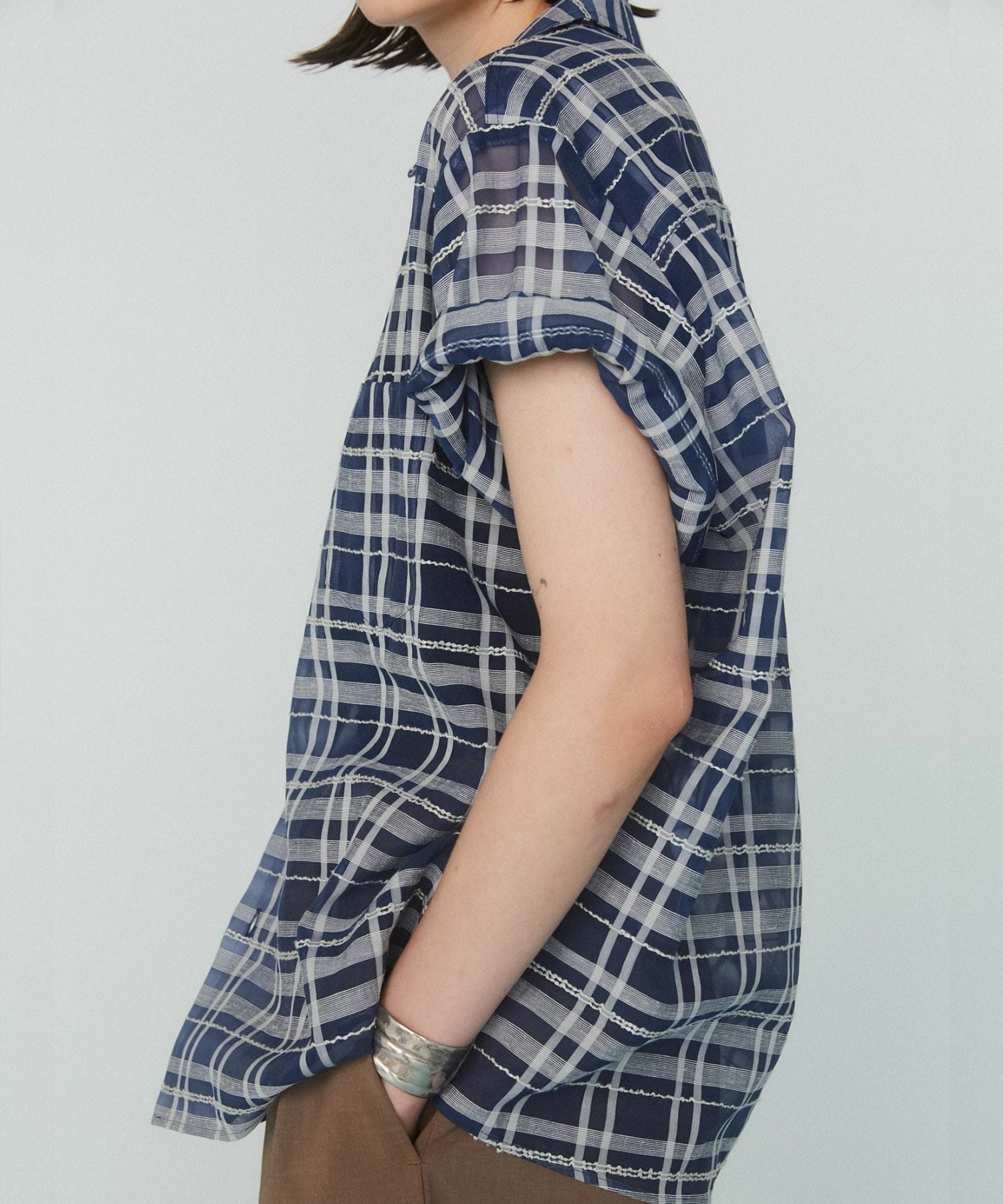 VICTIM]OPEN COLLAR CHECK SHIRT | OPENING ACT