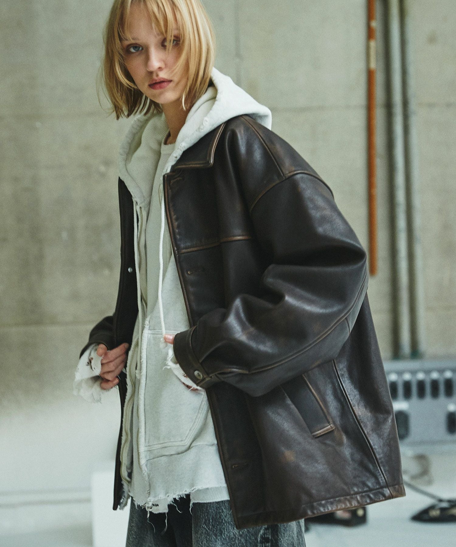 80s カウレザージャケット　カーコート　シボ革　ハンティング　ロカビリー 再入荷】EIGHT LEATHERS(エイトレザーズ) HORSE HIDE LEATHER SPORT