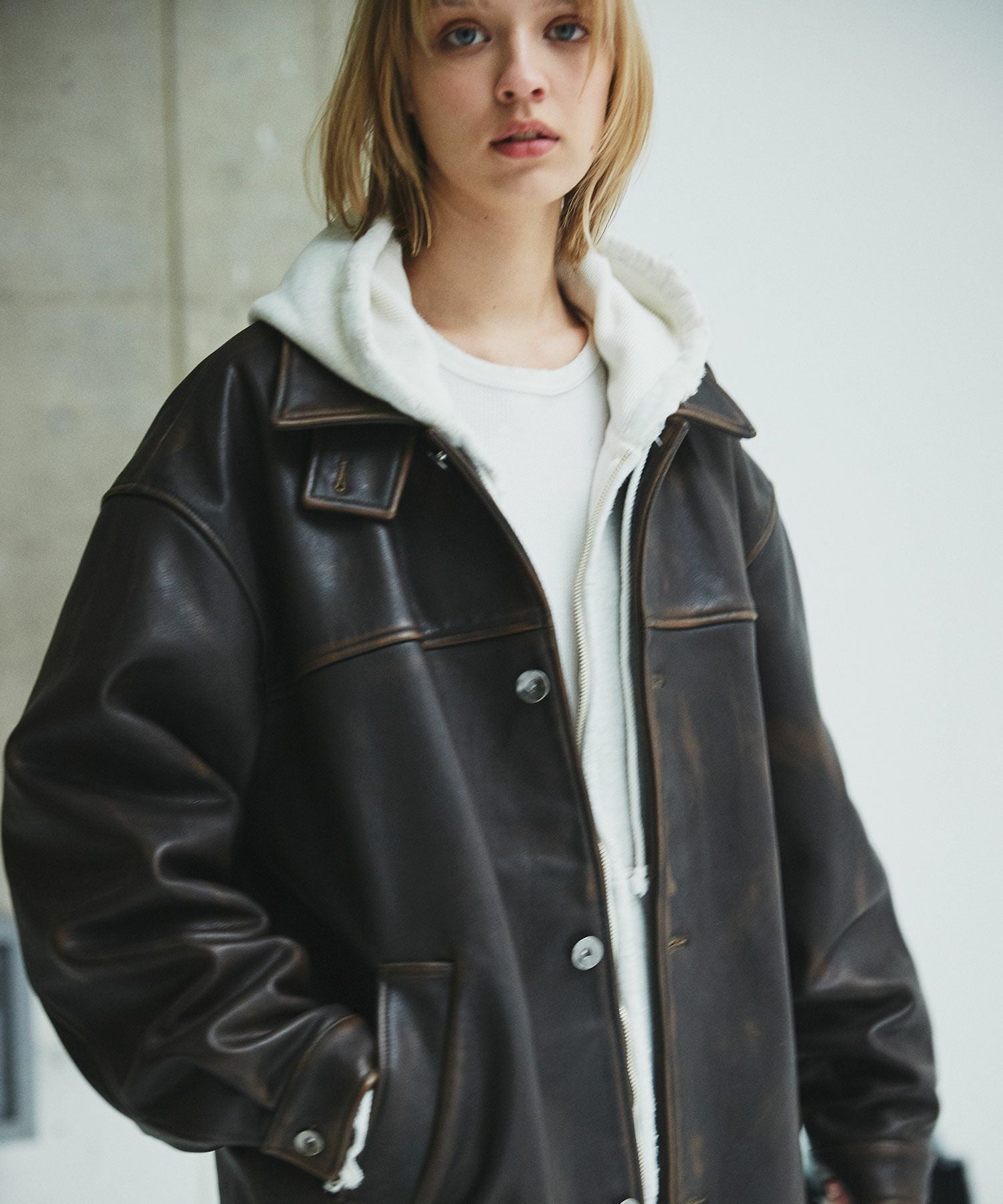 80s カウレザージャケット　カーコート　シボ革　ハンティング　ロカビリー 再入荷】EIGHT LEATHERS(エイトレザーズ) HORSE HIDE LEATHER SPORT