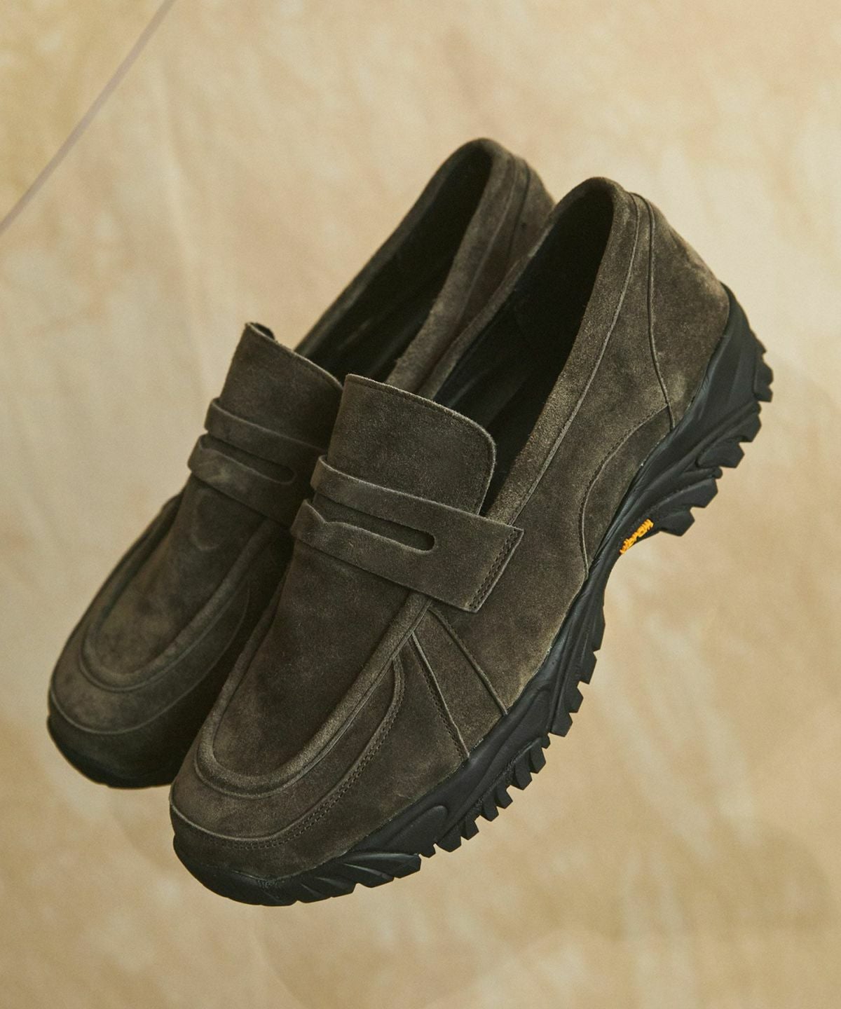 OPENING ACTボリュームVIBRAMソールリアルレザーモカシンスニーカー Vibram × OPENING ACT] ボリュームVIBRAMソールリアルレザーモカシン
