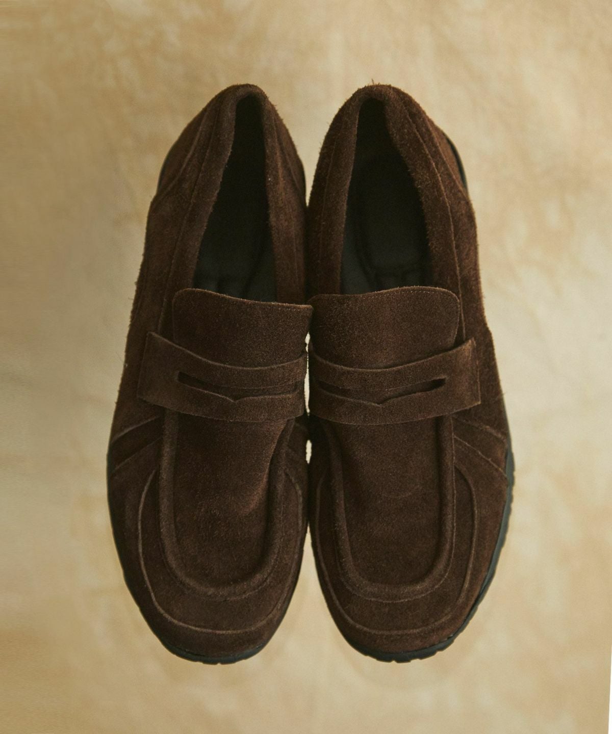 VIBRAM×OPENING ACT　ローファー　スエード ブラウン Vibram × OPENING ACT] ボリュームVIBRAMソールリアルレザースウェード