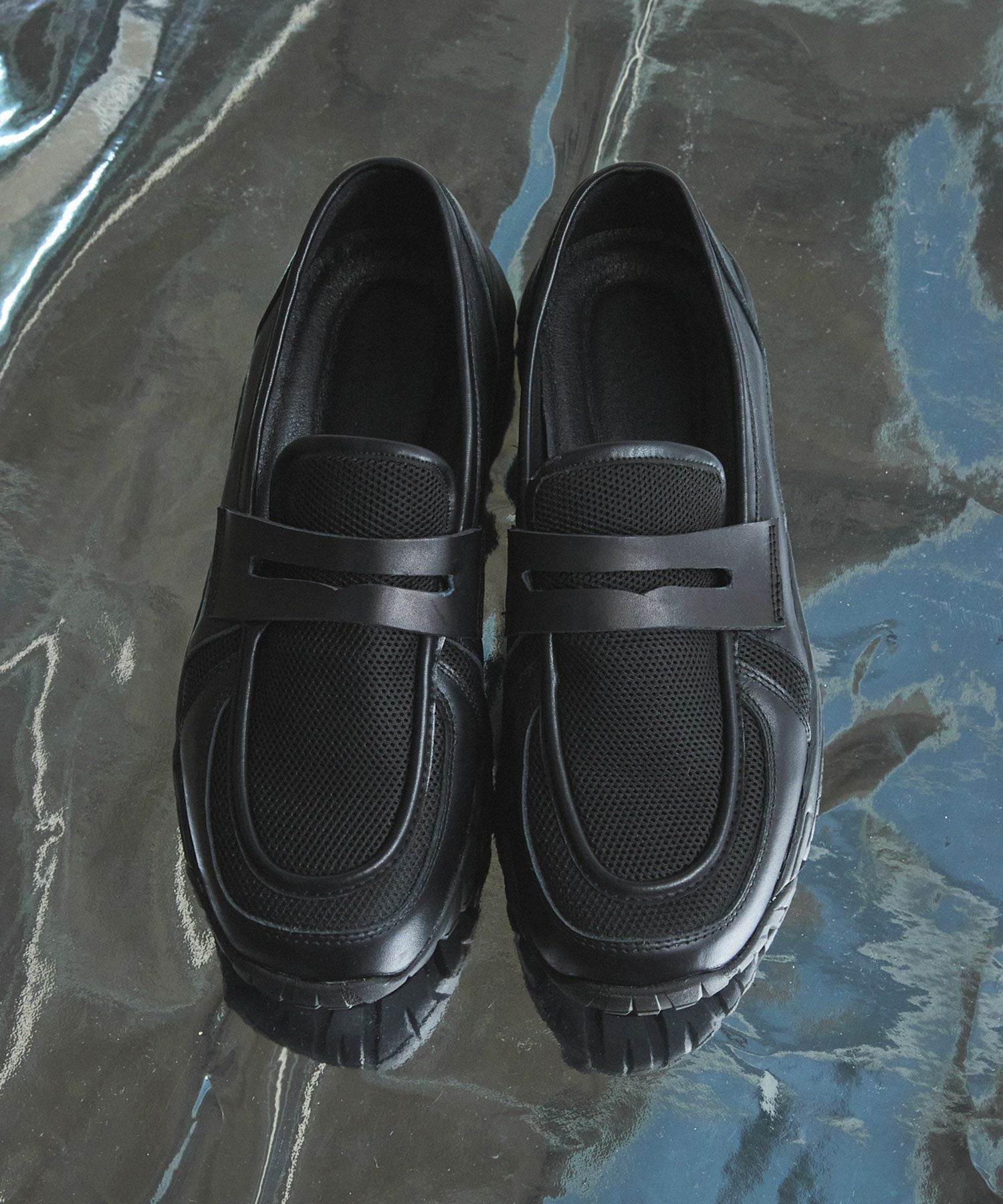 り*し様 VIBRAM×OPENING ACT ボリュームリアルレザーモカシンス Vibram × OPENING ACT] ボリュームVIBRAMソールリアルレザーモカシン