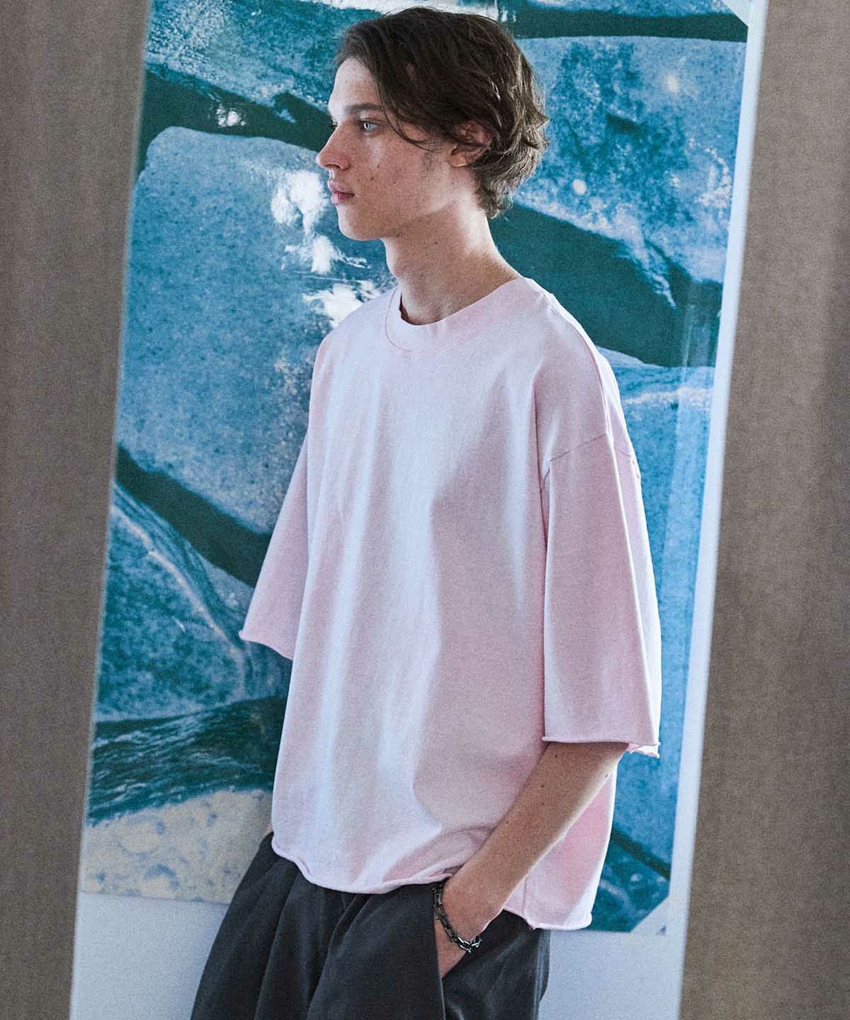 OPENING ACT] ハンドブリーチカットオフハーフスリーブTシャツ