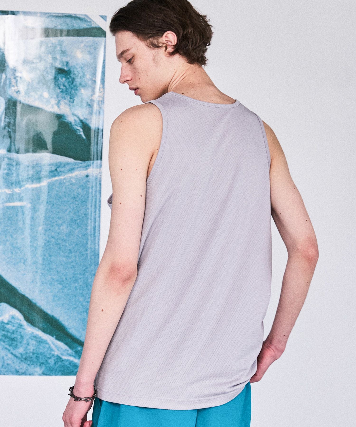 FUMIE=TANAKA コットンメッシュタンクトップ メッシュ タンクトップ / WOR US Mesh Tank（パープルオアシス