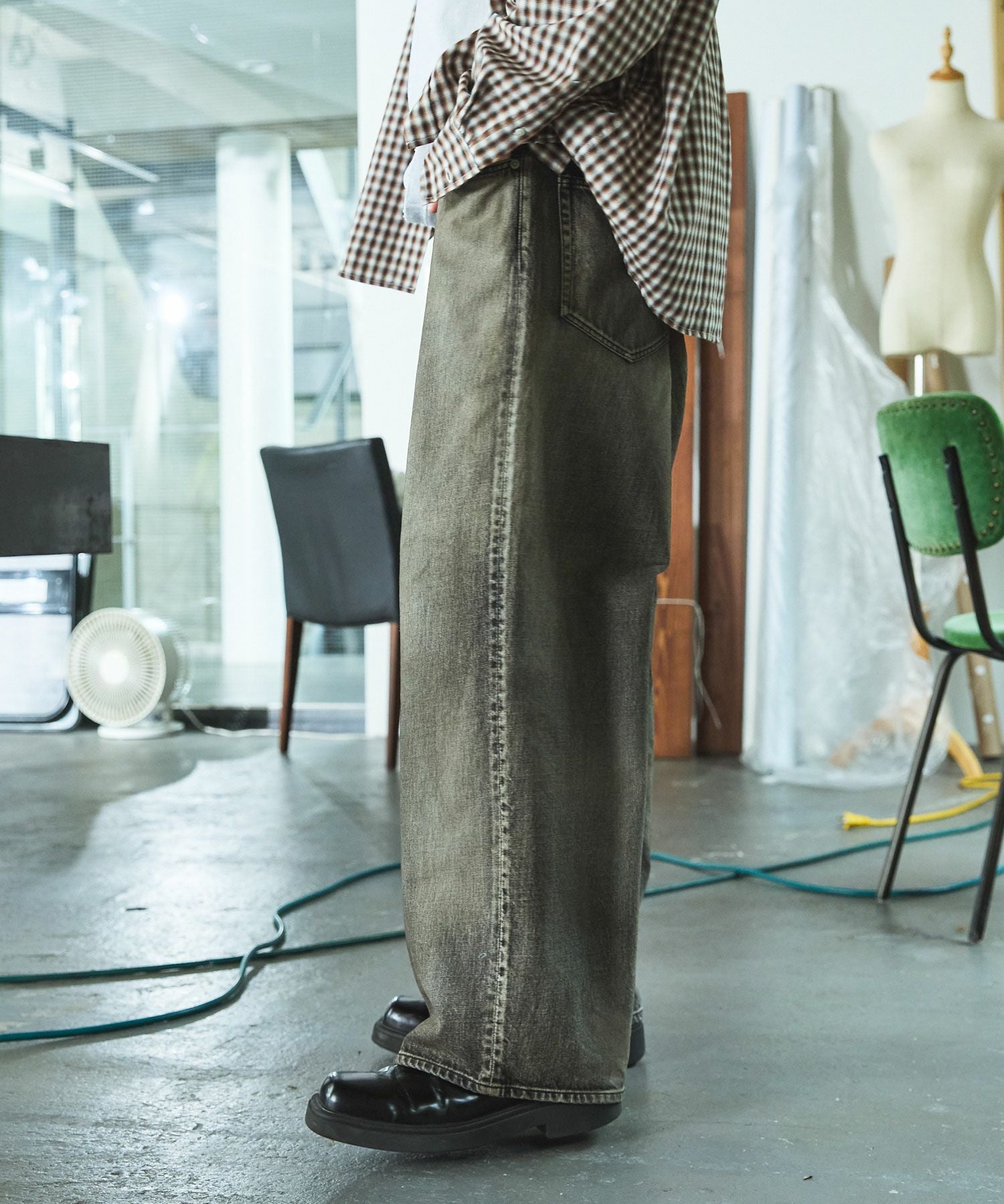 OPENING ACT] Made in Japan ヴィンテージムラ加工バギーデニムパンツ