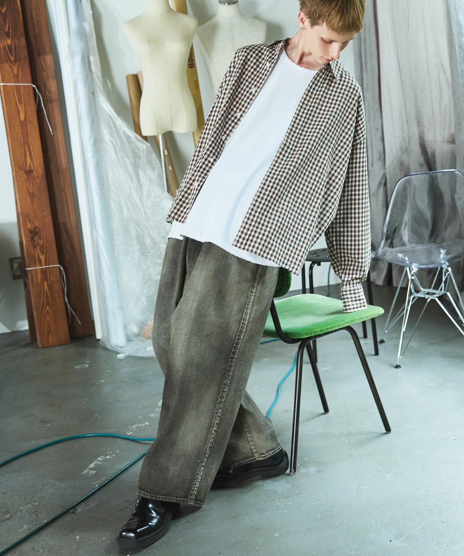 OPENING ACT] Made in Japan ヴィンテージムラ加工バギーデニムパンツ