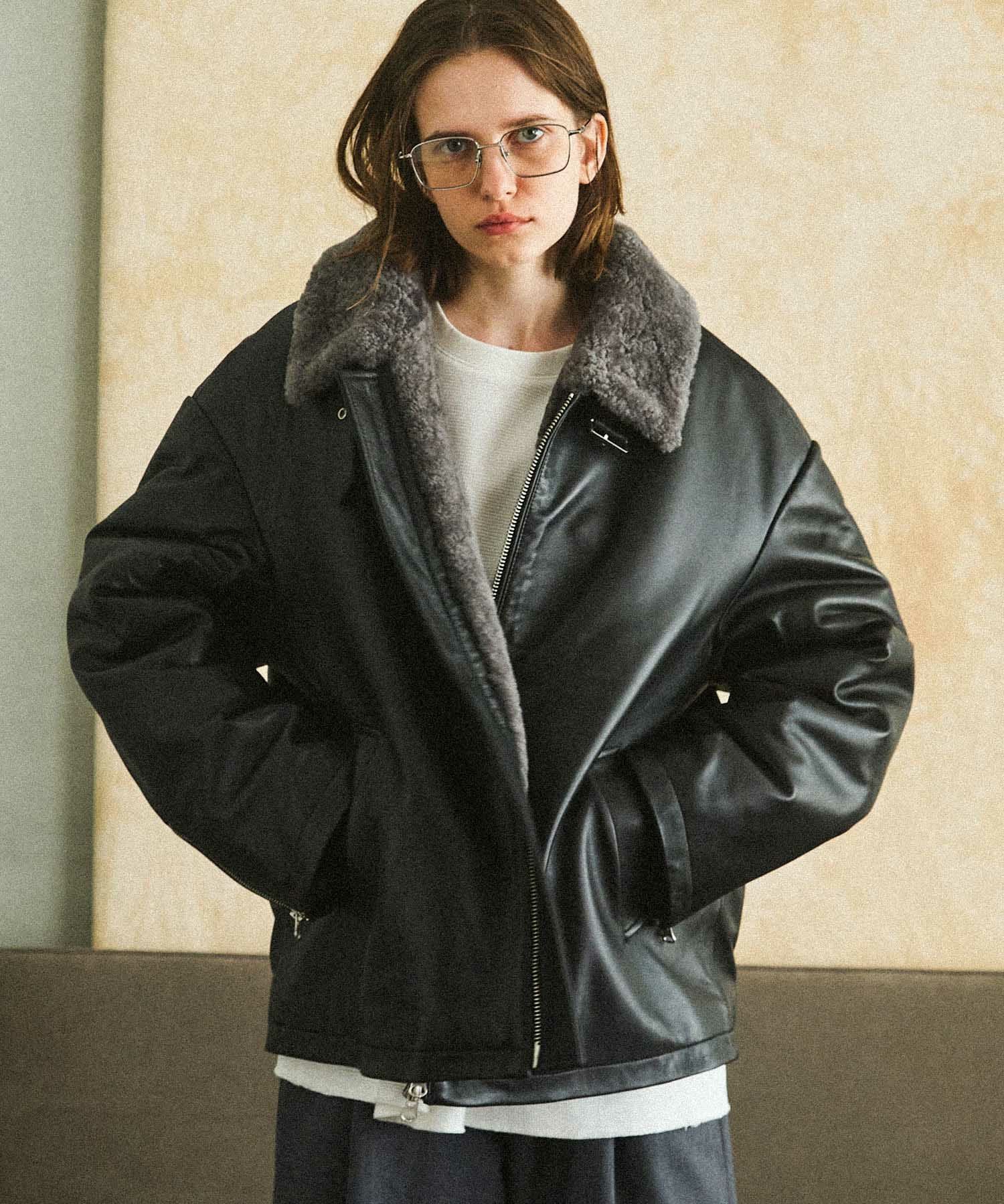 ポ*オ様 ENTIRE STUDIOS ムートンレザージャケット entire studios 01 SHEARLING JACKET (BLACK)の商品ページ