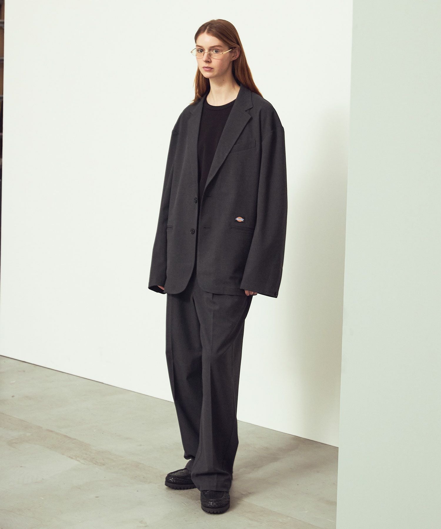 PTO1 ブラック スラックス 46 訳あり Dickies×OPENING ACT] TRツイルリラックスフィットワークスラックス