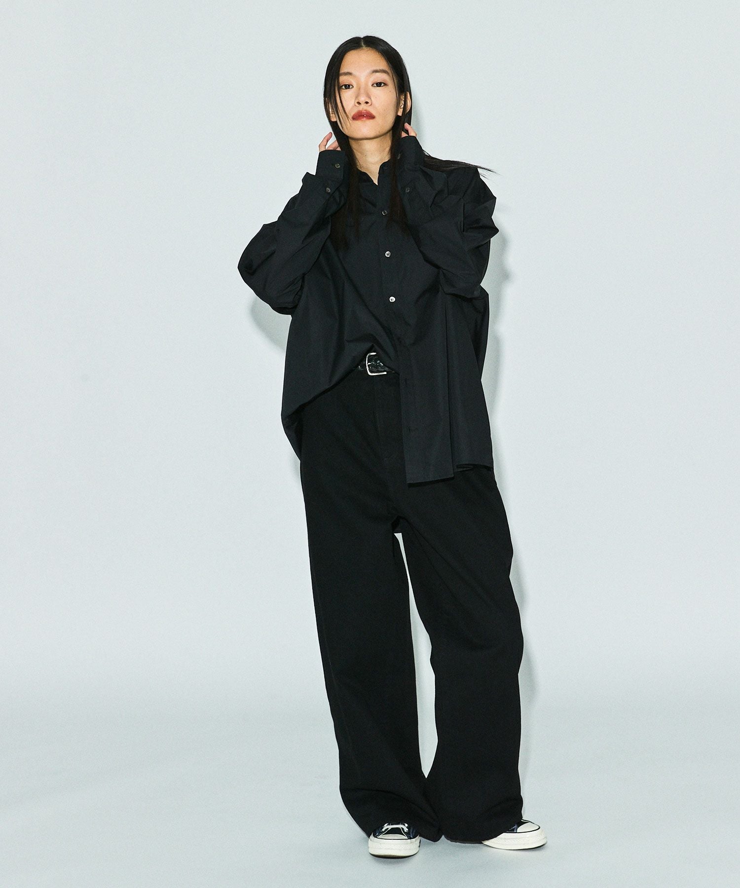 OPENING ACT] バギーストレートブラックセルビッチデニム 〓予約販売