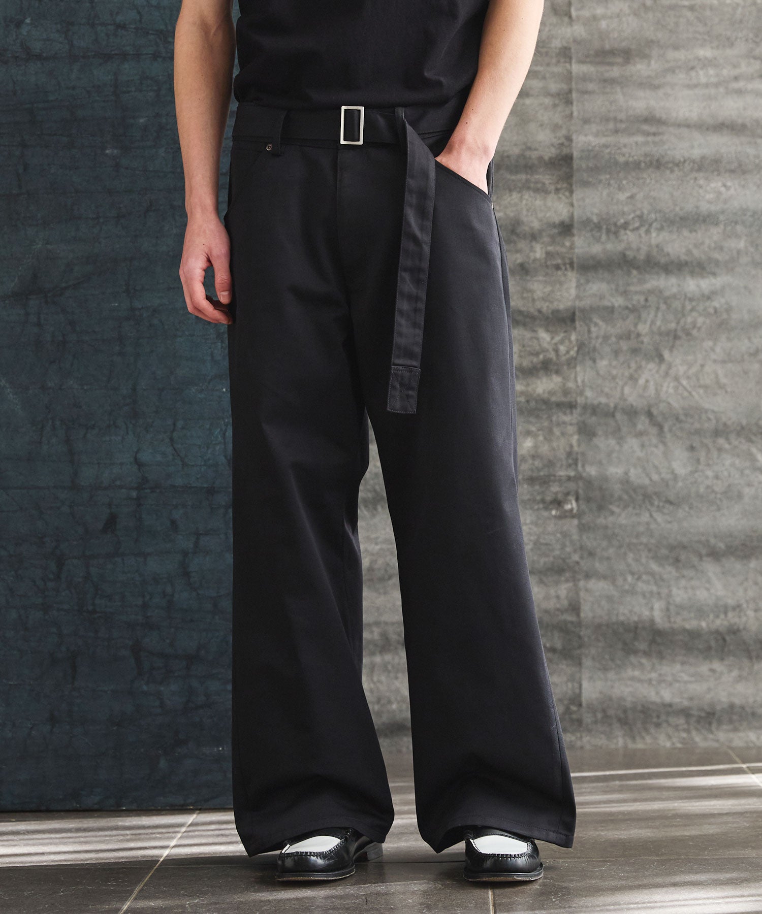 Dickies×OPENING ACT] ベルト付きツイストシームワイドTCツイルワーク