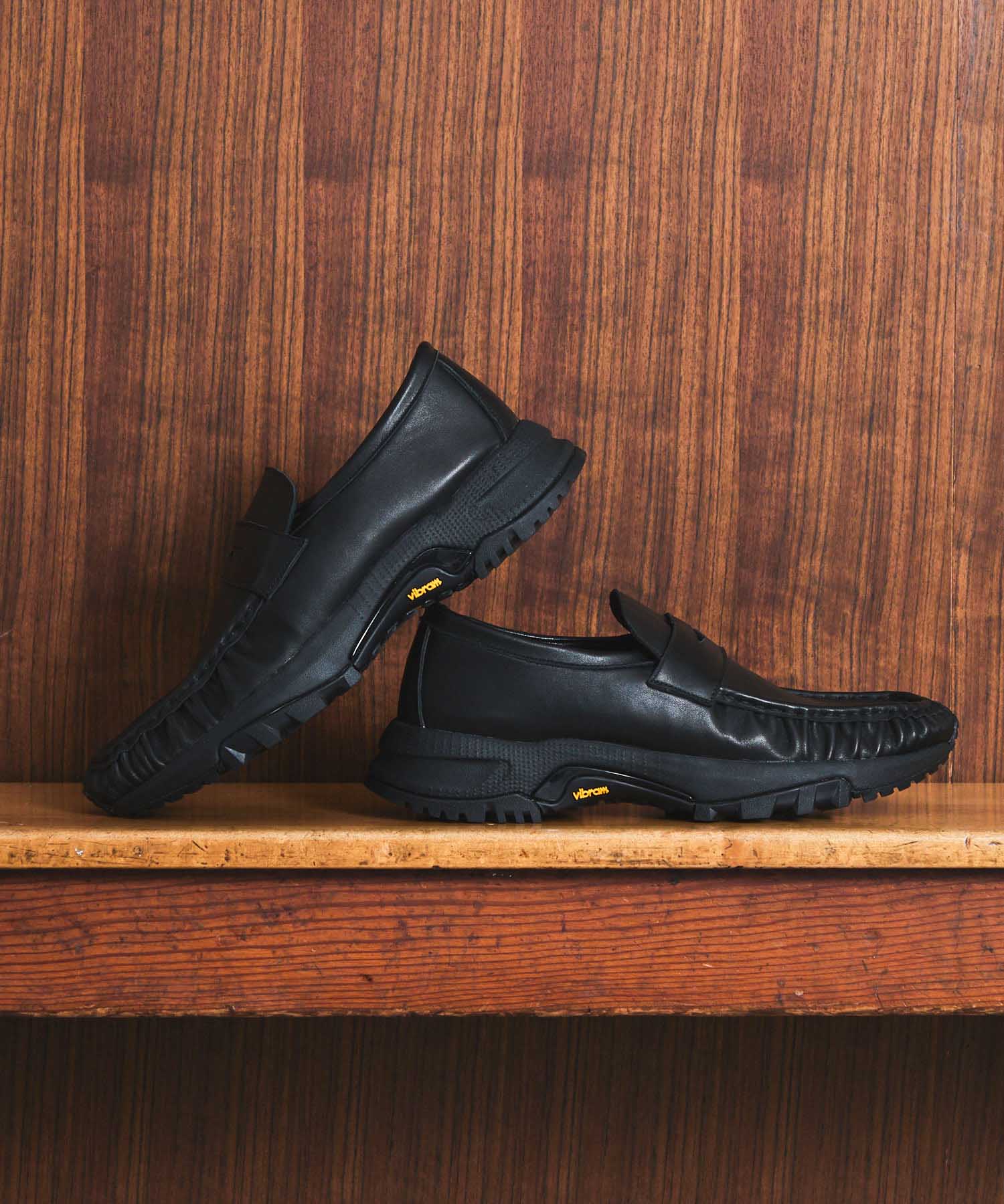 VIBRAM×OPENING ACT] VIBRAMソールドレープリアルレザーローファー