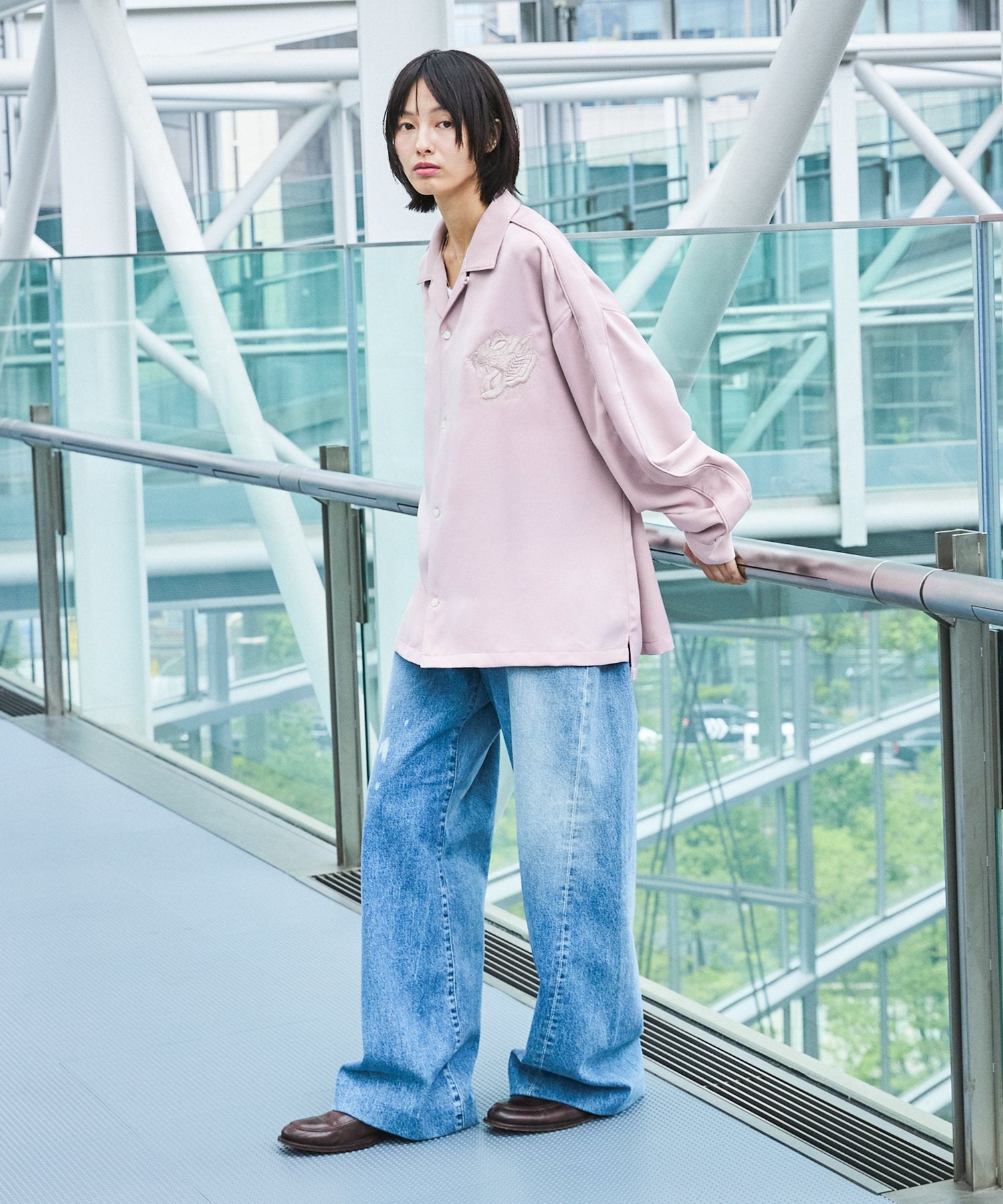 OPENING ACT] ヴィンテージ虎刺繍オープンカラースカシャツ 〓予約販売