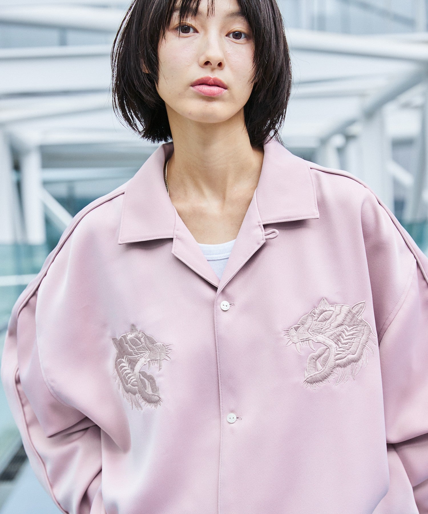 OPENING ACT] ヴィンテージ虎刺繍オープンカラースカシャツ 〓予約販売
