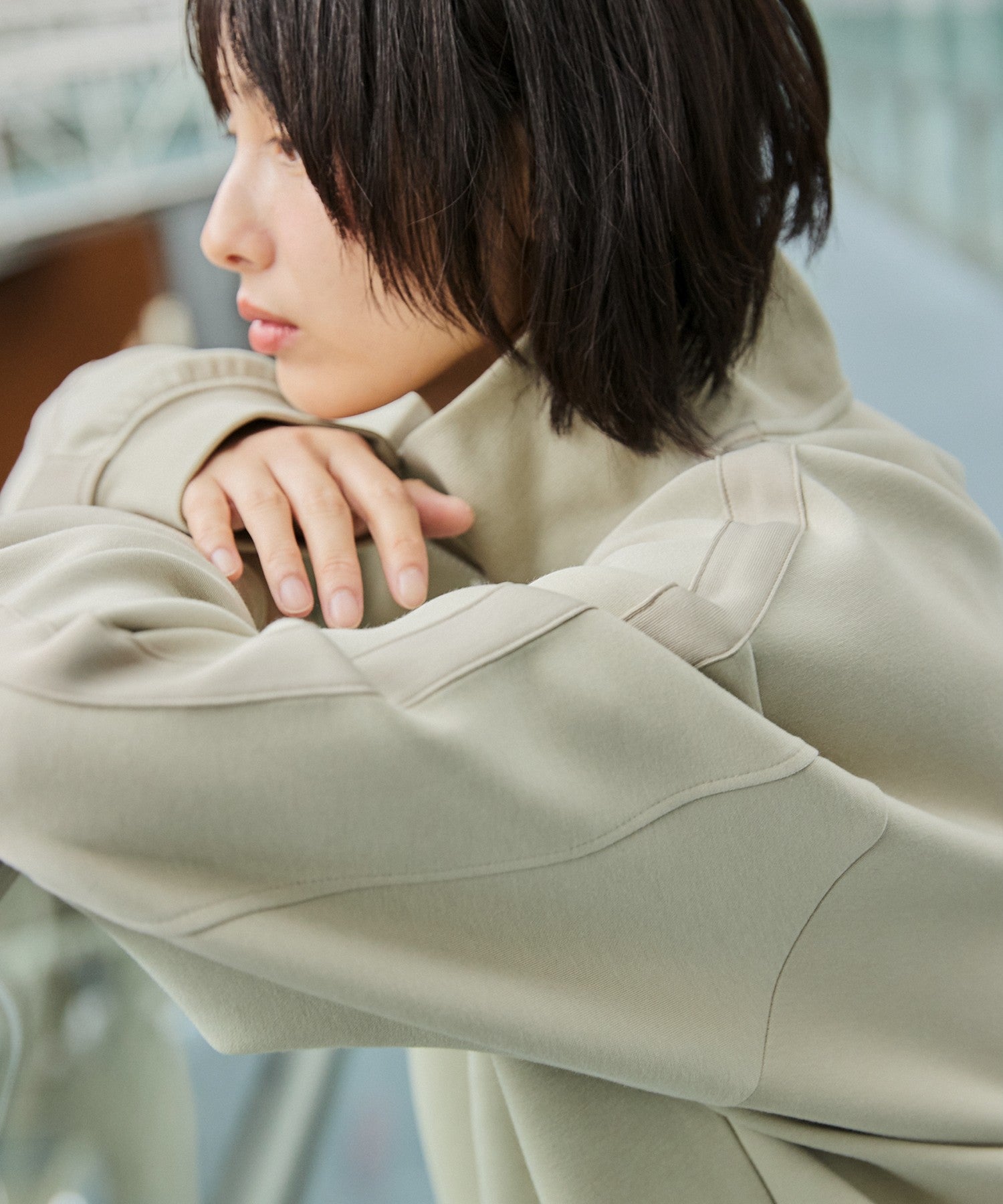 OPENING ACT] ジップ配色ハイネックトラックジャケット 〓予約販売・9