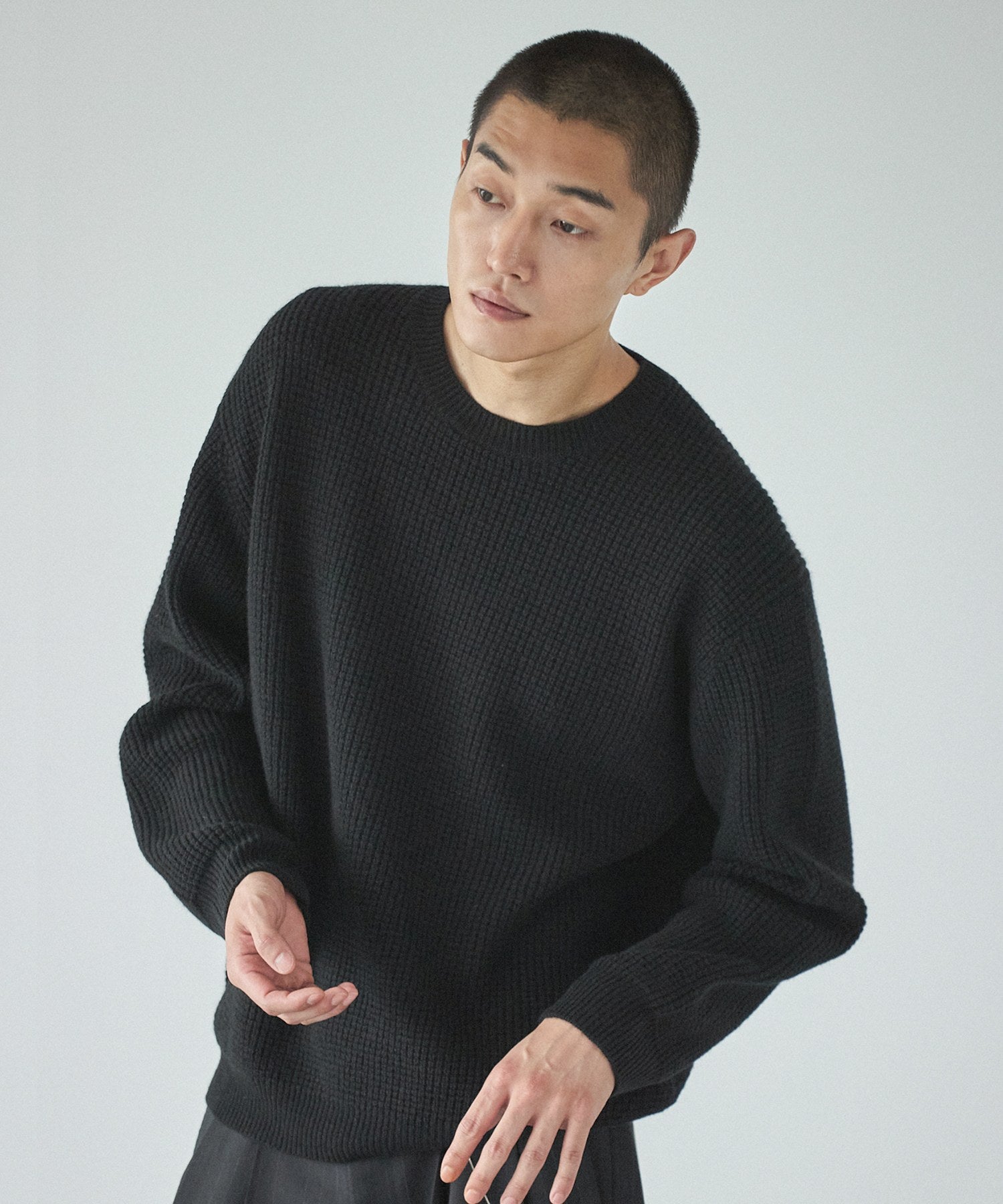 OPENING ACT] HEAVY WEIGHT PURE CASHMERE 100% CREW NECK KNIT 〓予約